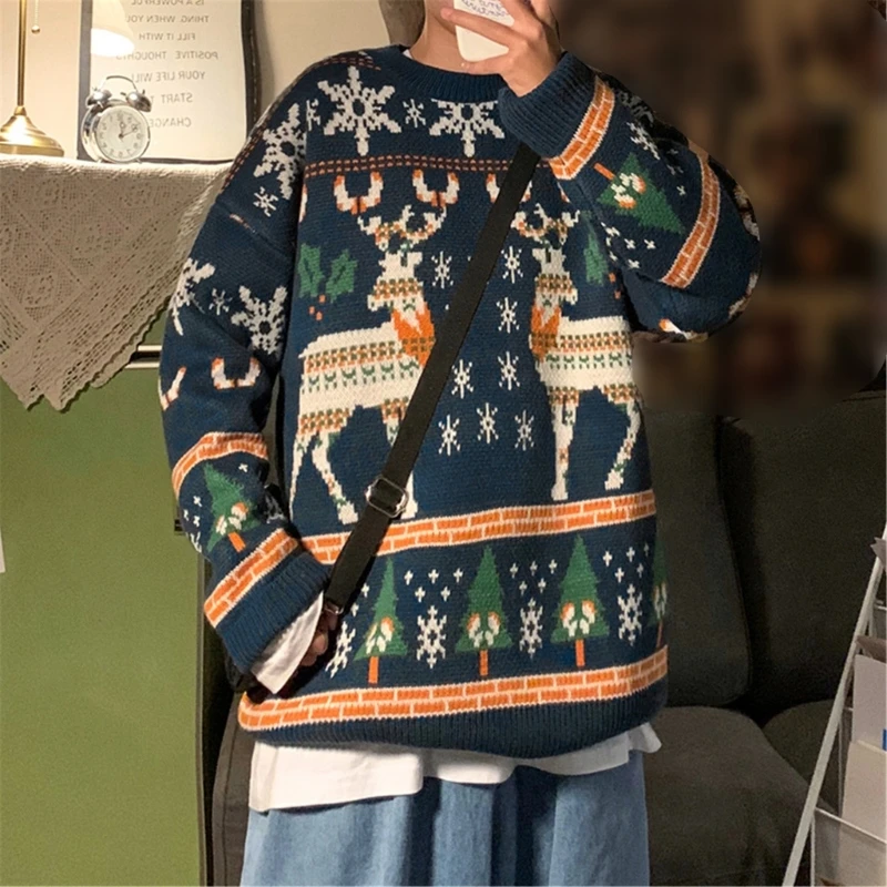 

Christmas Sweater Christmas Couple Sweater Deer Turtleneck Sweater