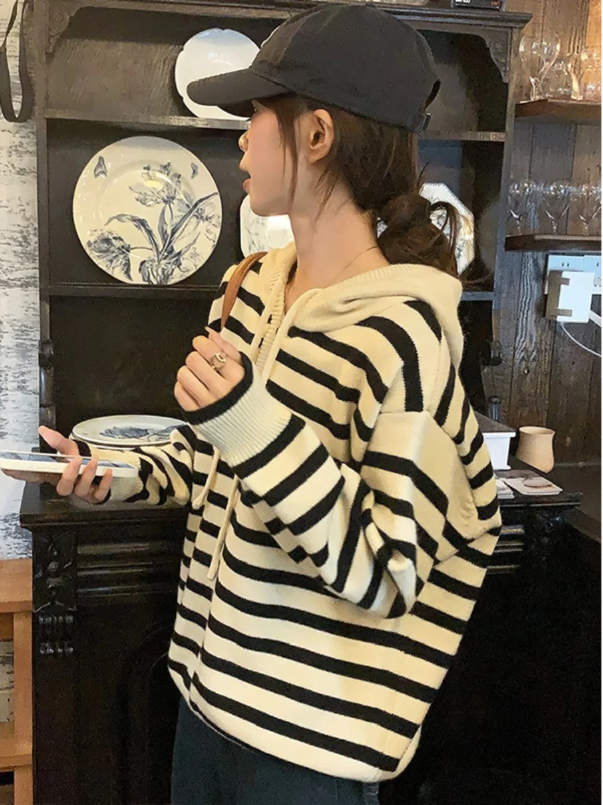 Свитер с капюшоном женский осенне-зимний свитер 2024 новая корейская серия