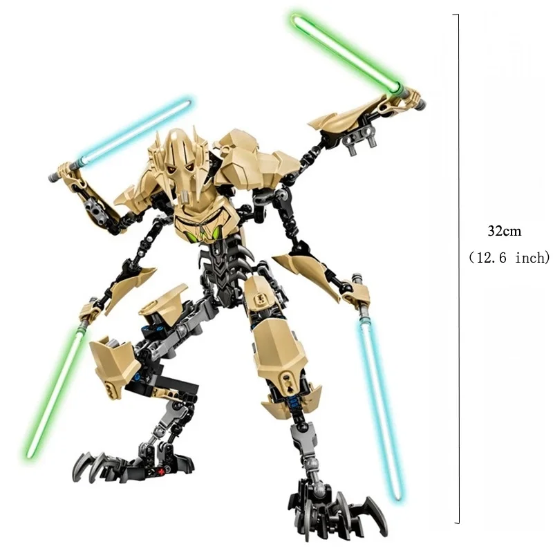 32cm KSZ714 Star Toy Anime General Robot Grievous With Lightsaber Hilt Combat Weapon Model Building Blocks Action Figure Gifts images - 6