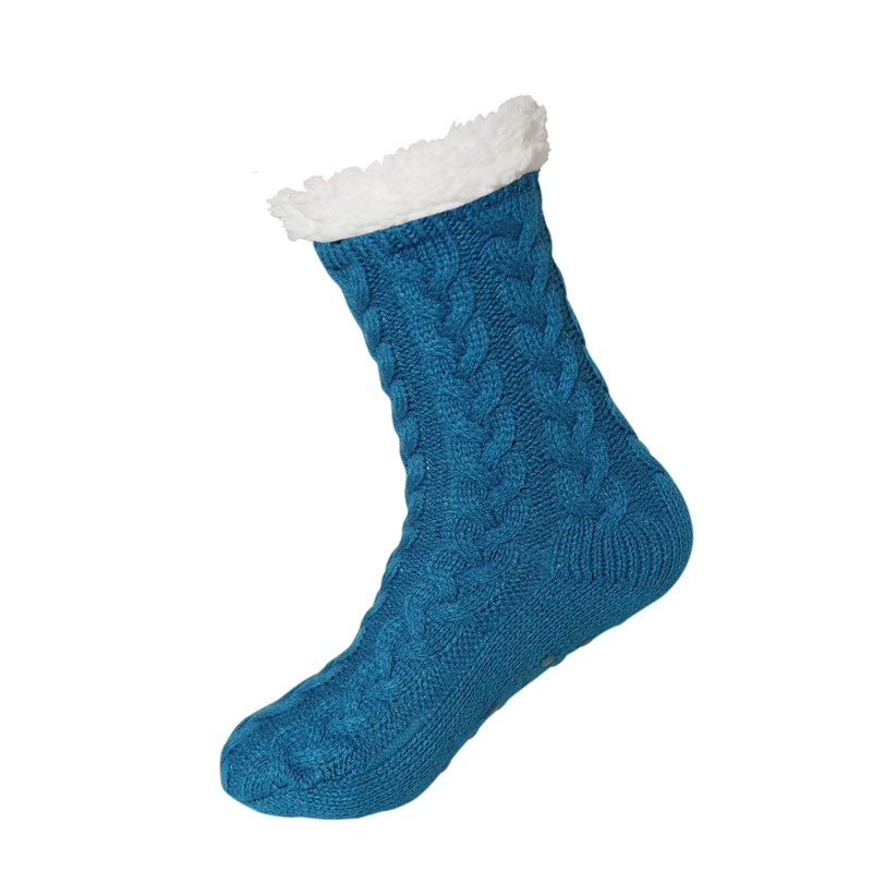 3pcs Plush Anti-Skid Thickening Keep Warm Glue Dot Socks Winter Breathable Women Floor Socks Women'S Hot Socks In Winter