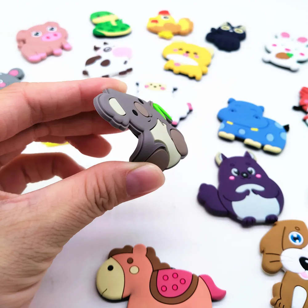 Новые магниты на холодильник из ПВХ для детей игрушки с мультяшными животными