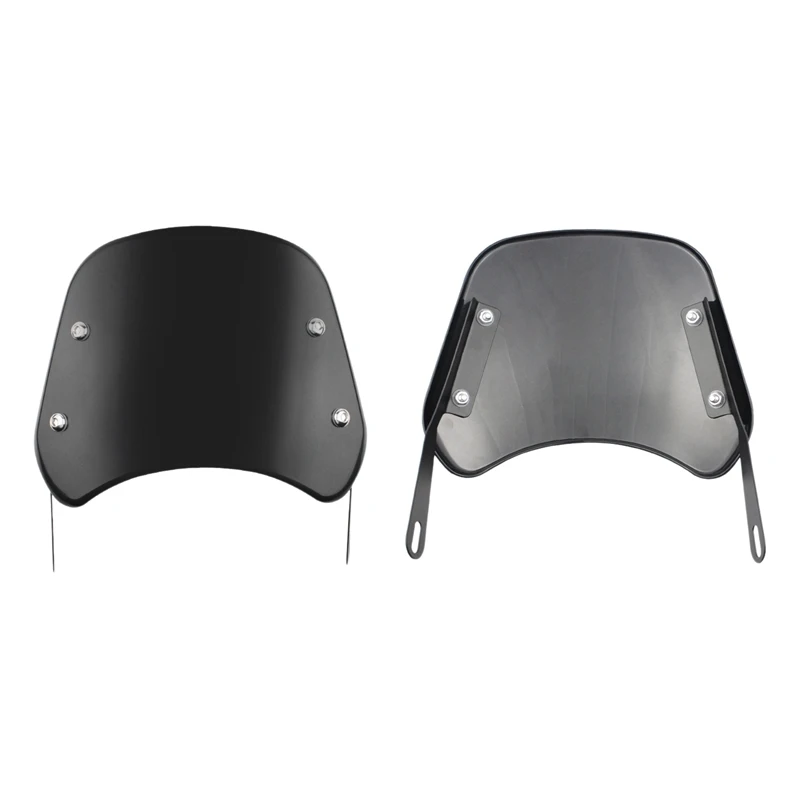 

Motorcycle Headlight Windshield Wind Deflector Windscreen Universal W/Mount Bracket Fit Round Headlights