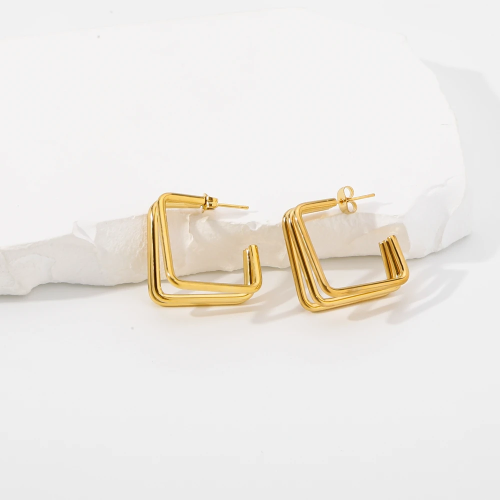 Модные висячие серьги из нержавеющей стали Hongtong для женщин 18-каратное