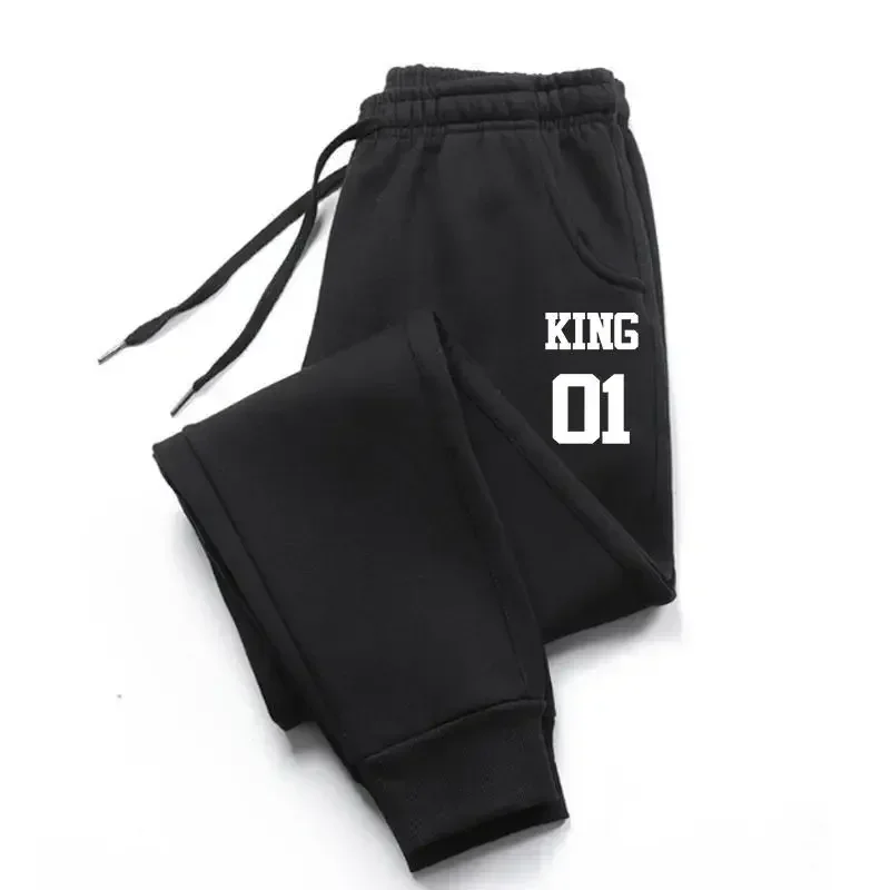 King 01 Print Pants for Men Elastic Running Soft Sports Gym Casual Fitness Long Outdoors HIP HOP