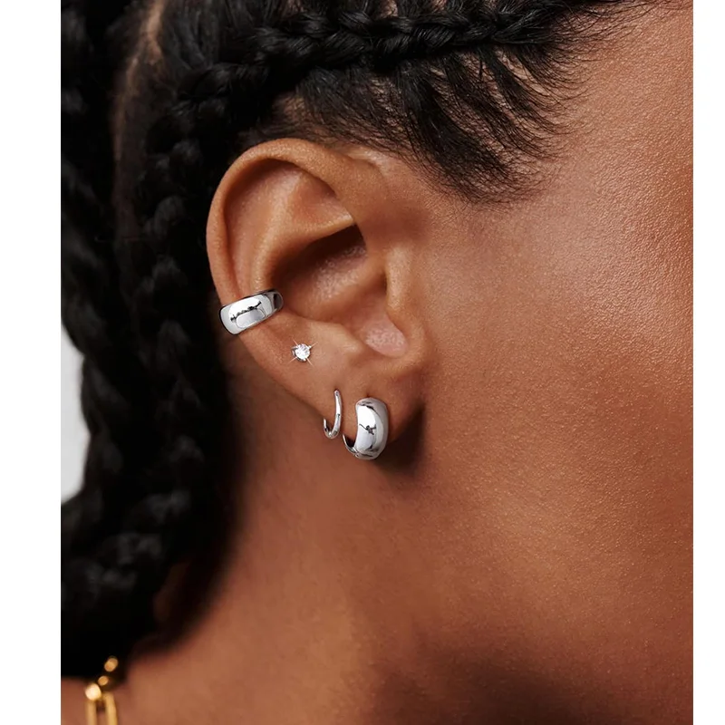 4 шт./компл. штабелируемые серьги маленькие гипоаллергенные толстые ушные