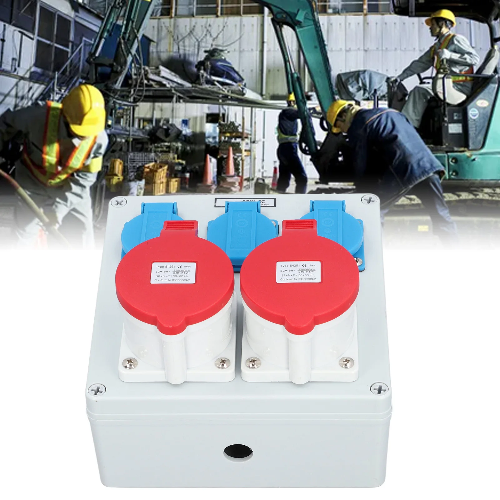 Электрическая розетка 3 шт. 16A 250V EU Outlet 2 32A 5-контактная CEE IP44 Водонепроницаемая