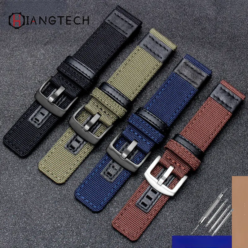 Canvas strap for Samsung/Huami/Jeep Men's Outdoor Sports Strap Wrangler JPW64601/3 Waterproof Casual Nylon Watch Strap 20 22mm