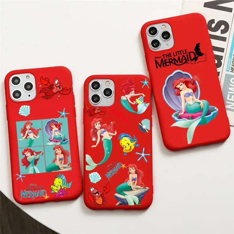 

The little mermaid Princess Alice Phone Case For iphone 13 12 11 Pro Max Mini XS 8 7 6 6S Plus X SE 2020 XR Red Cover