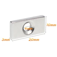 5102050100pcs 20x10x3 4mm block countersunk search magnet hole 4mm 20x10x3 4 sheet strong permanent ndfeb magnets 20103 4