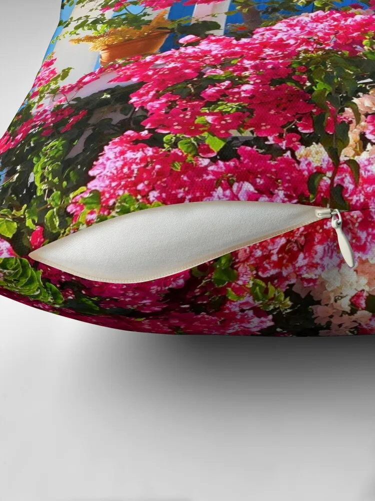 Бугенвиллы и синяя декоративная подушка детская