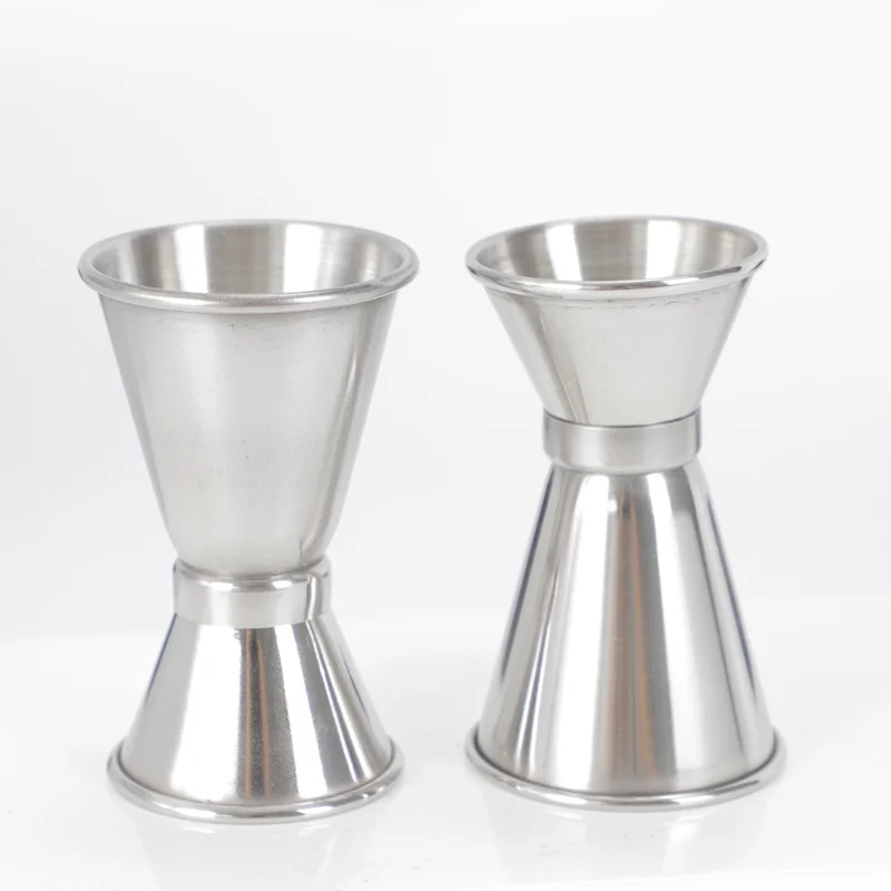 

Double Ended Stainless Steel Rolled Edge Measuring Cup, Metal Ounce Cocktail Glass