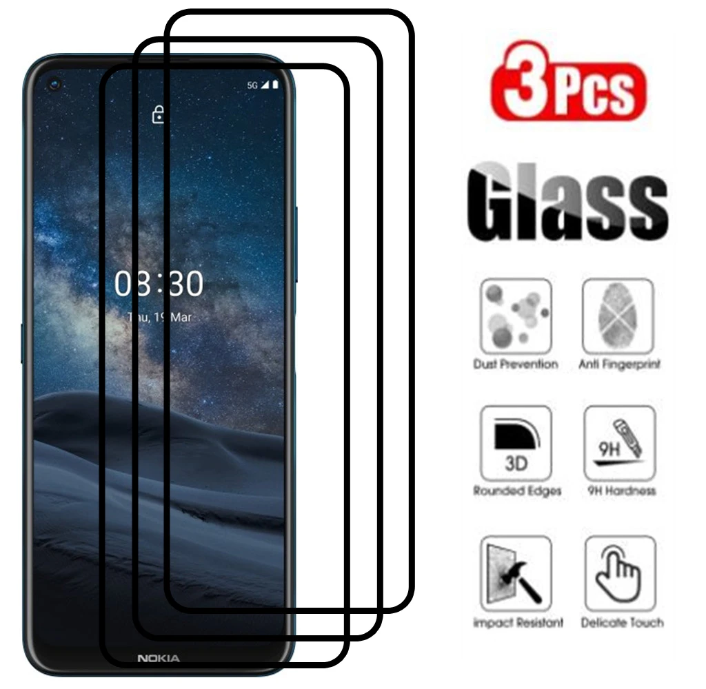 

3PCS Full Cover For Nokia 8.3 2.2 2.3 3.1 A C 3.2 4.2 6.2 7.2 X71 2.1 5.1 6.1 7 7.1 8.1 X5 X6 X7 2 3 3.1 Plus 5G Protector Cover
