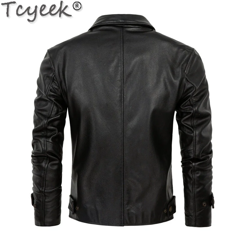 

Genuine Mens Leather Jacket New Soft Cowhide Jackets Tide Spring Autumn Men Clothing Slim Short Coats Chaquetas Hombre LM