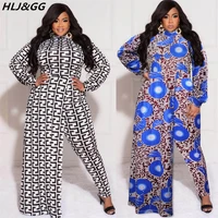 hljgg retro print slim jumpsuits women round neck long sleeve bodycon playsuits fall winter female one piece rompers 2022 l 4xl