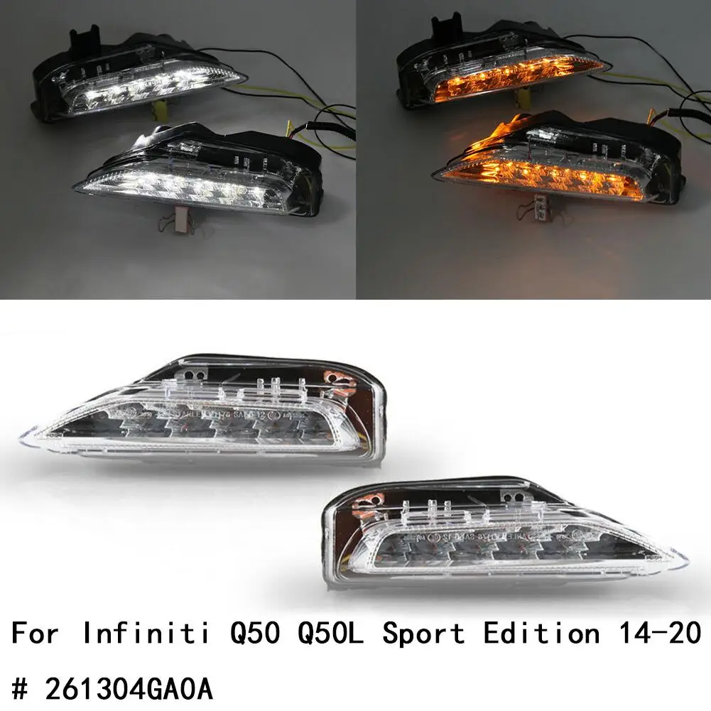 

LED Lamp Turn Signal Light Front/Left/Right LED Light PC+PP Sequential 22*16*13CM 261304GA0A Flowing Signal Lights