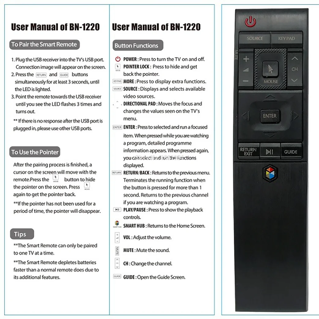 BN59-01220D Пульт дистанционного управления для телевизора BN59-01221B BN59-01220A BN59-01221J BN59-01220E