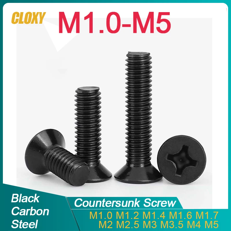 

CLOXY Стальные черные винты M1-M5 с крестообразным шлицем 20 шт.