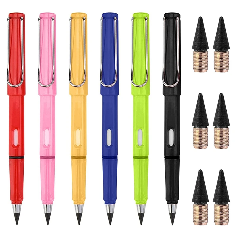 

6 PCS Inkless Pencils Eternal, Eternal Pencil Head, Portable Technology Unlimited Writing Eternal Pencil