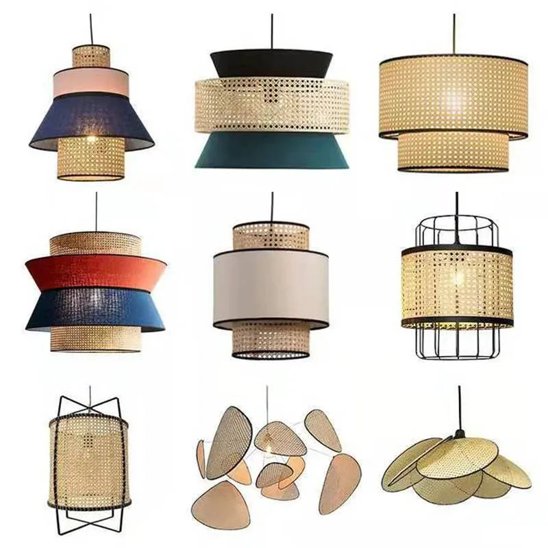 

Современные подвесные лампы из ротанга в скандинавском стиле, кухонный прикроватный светильник для лофта, столовой, бара, кафе, ресторана, о...