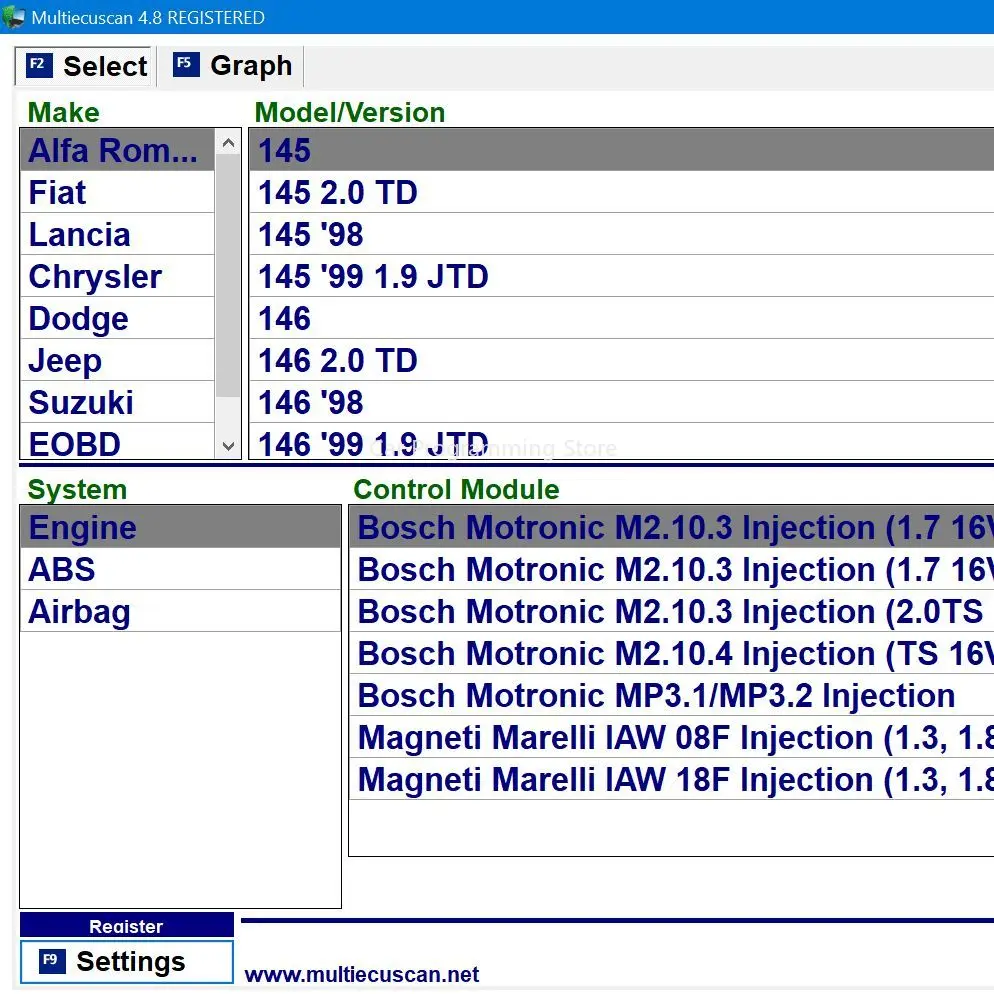 Программное обеспечение Multi_Ecu_Scan 4.8 V_4.8 Новое видеоводство для установки Fiat/Alfa