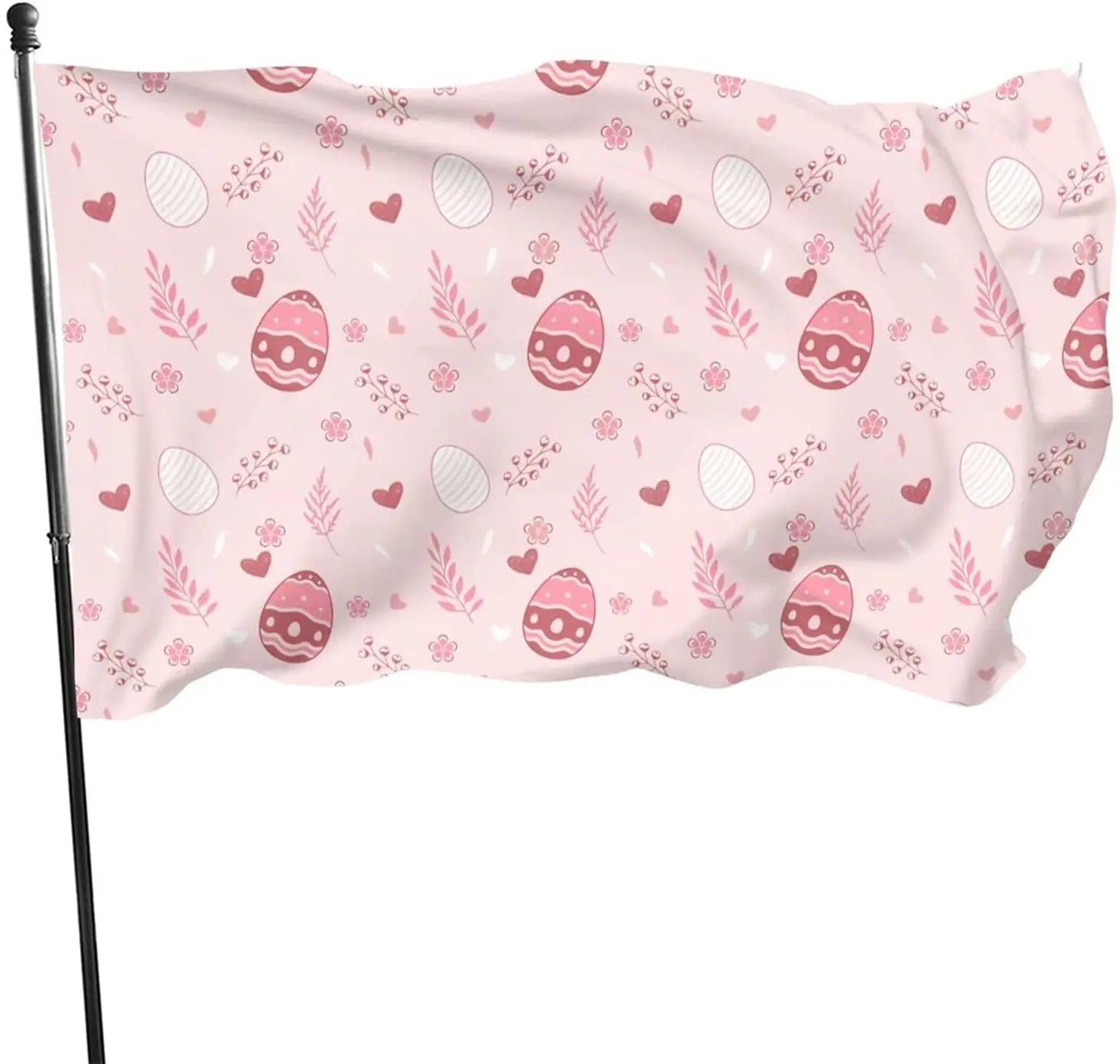 

Easter eggs pink background Garden flag Outdoor Flag,Outdoor Polyester Garden Flag Fade Resistant, Room Decoration Flags