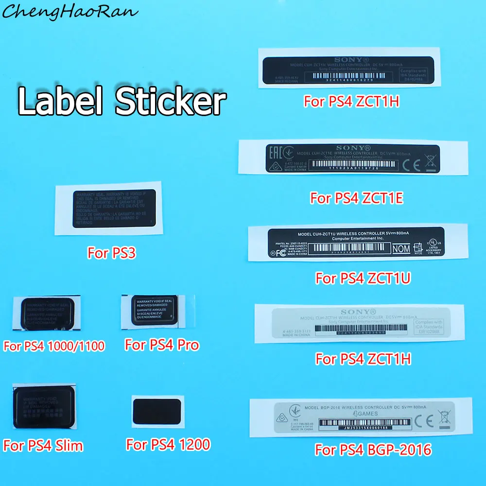 5pcs For PS3 PS4 Slim 2000 /1000 1100/1200/pro Controller Label Housing Shell Slim Black White Back Sticker Lable Seals