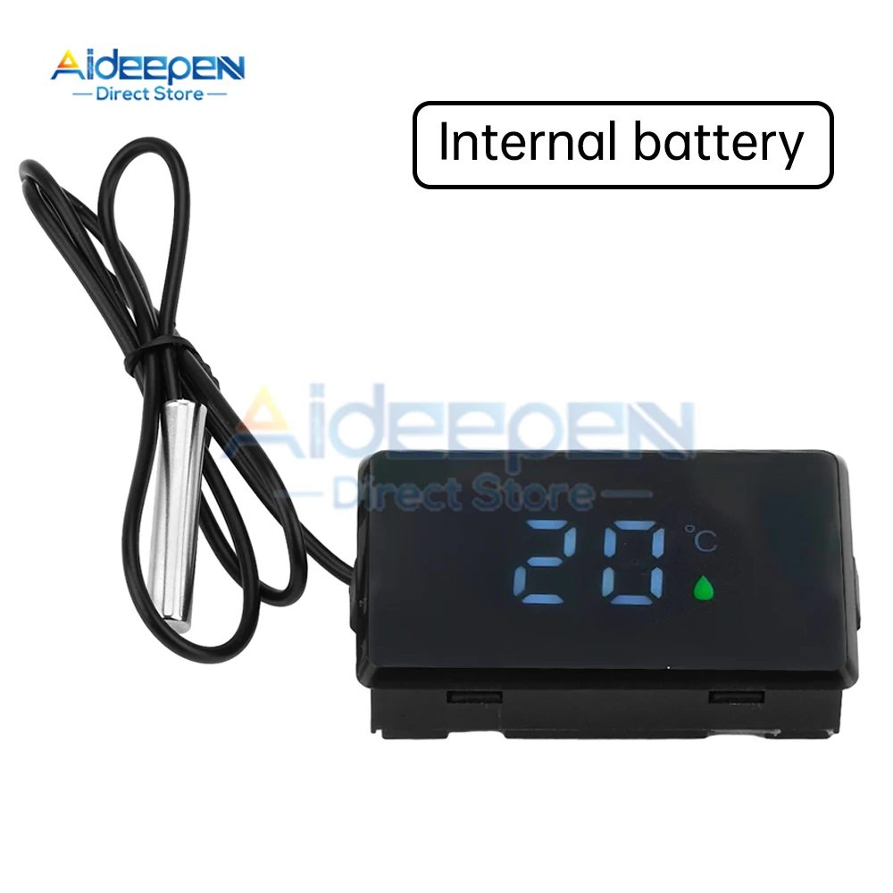 

Светодиодный цифровой термометр Бытовой холодильник Ванна Датчик температуры Внешний высокоточный водонепроницаемый провод зонда 0-99 ℃