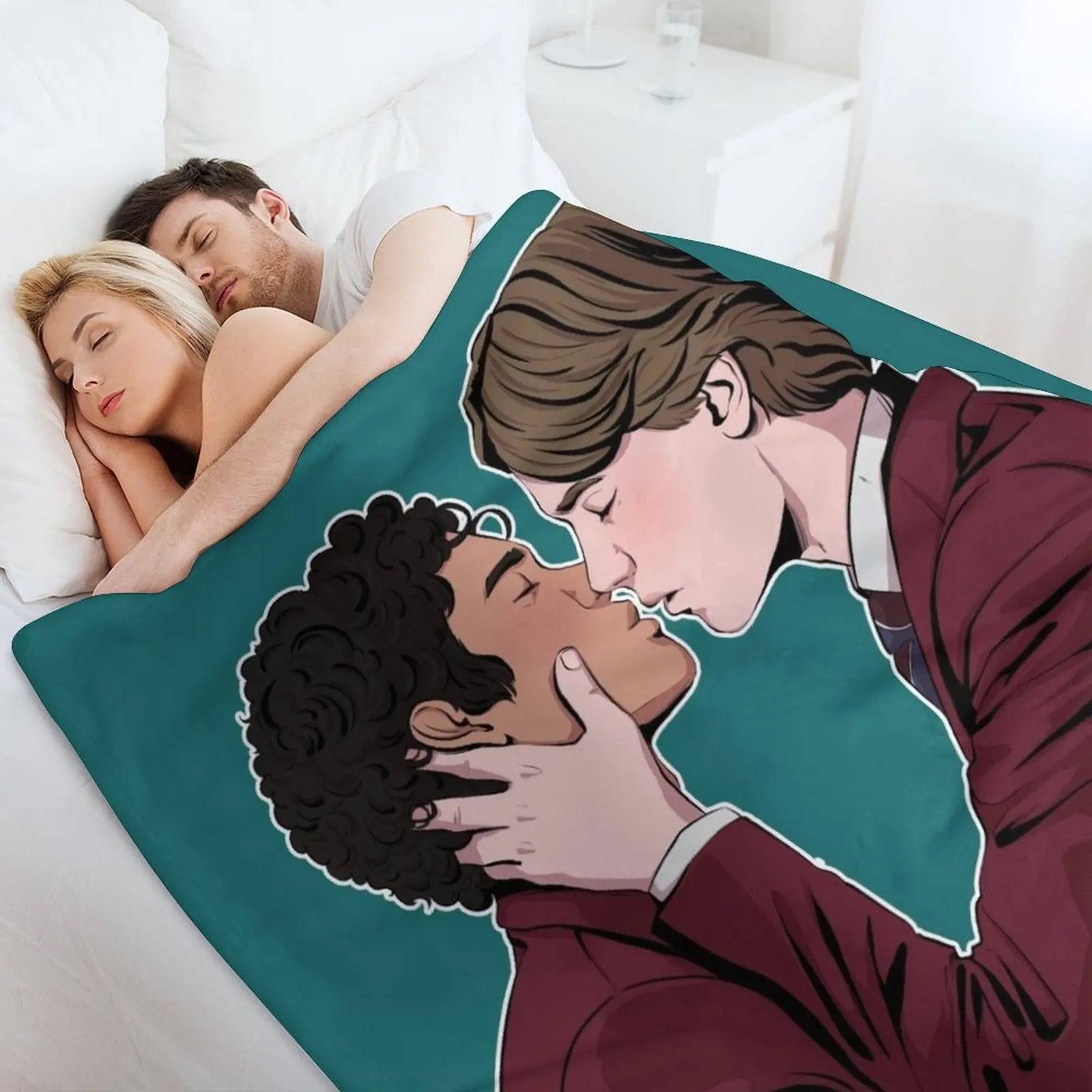 Одеяло с принцом Вильгельмом и Симоном молодежное целующееся Эдвин райдин Омар