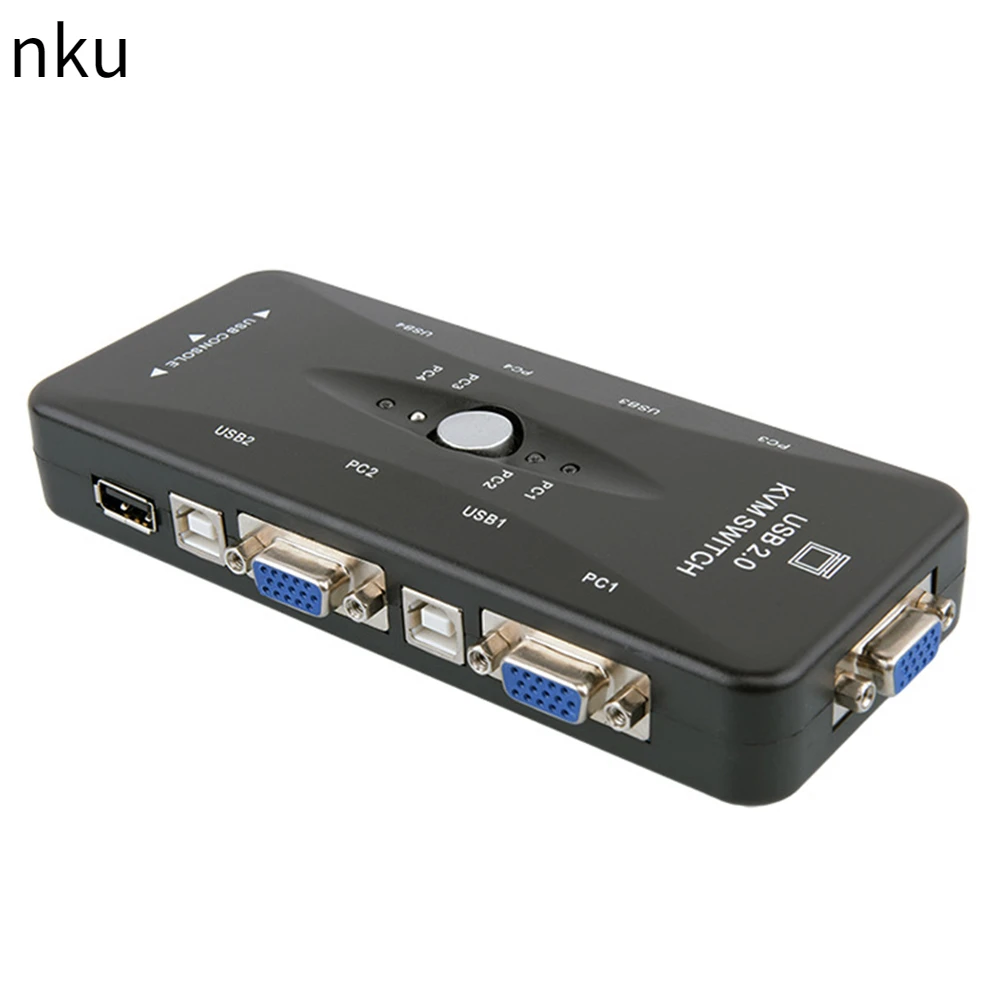 

Nku USB 2/4 Port KVM Switcher USB 2.0 Type-B Print VGA Splitter Box for PC Printer Keyboard Mouse Monitor Office Accessories