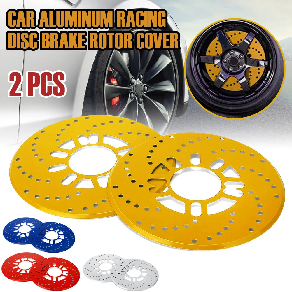 

2pcs Disc Brake Rotor Cover for 14" Drum Brake Decorative Aluminum Brake Cover Dust-proof for Auto Rear Wheel Tools Universal