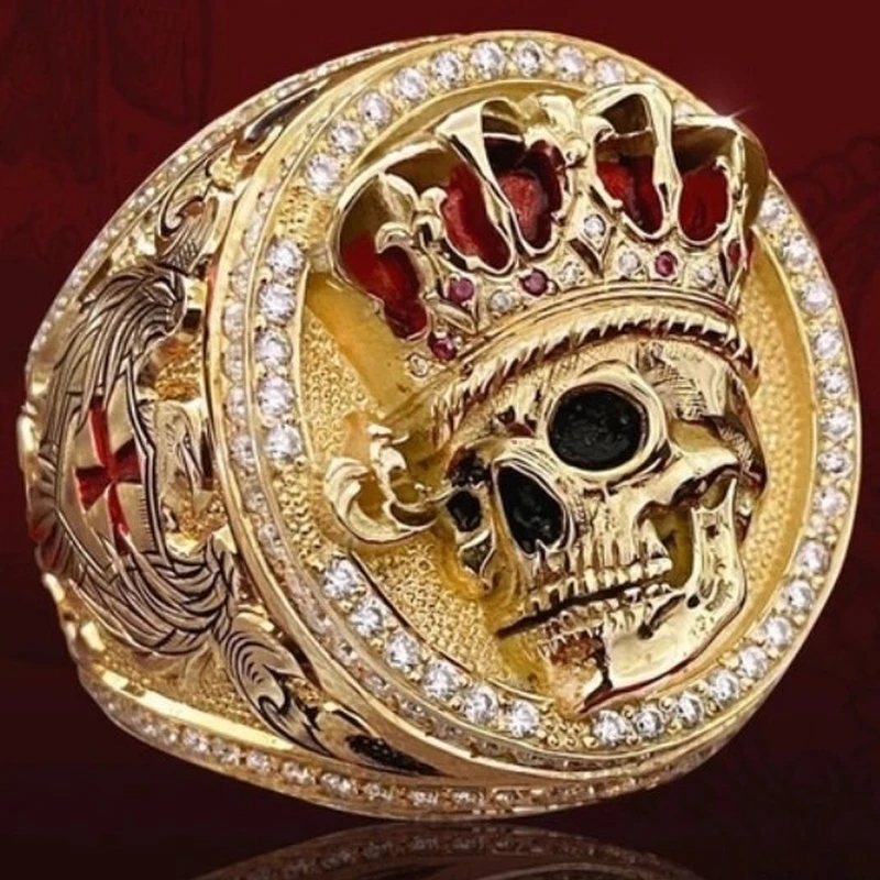 New hot selling jewelry European and American style crown skull temperament men's ring
