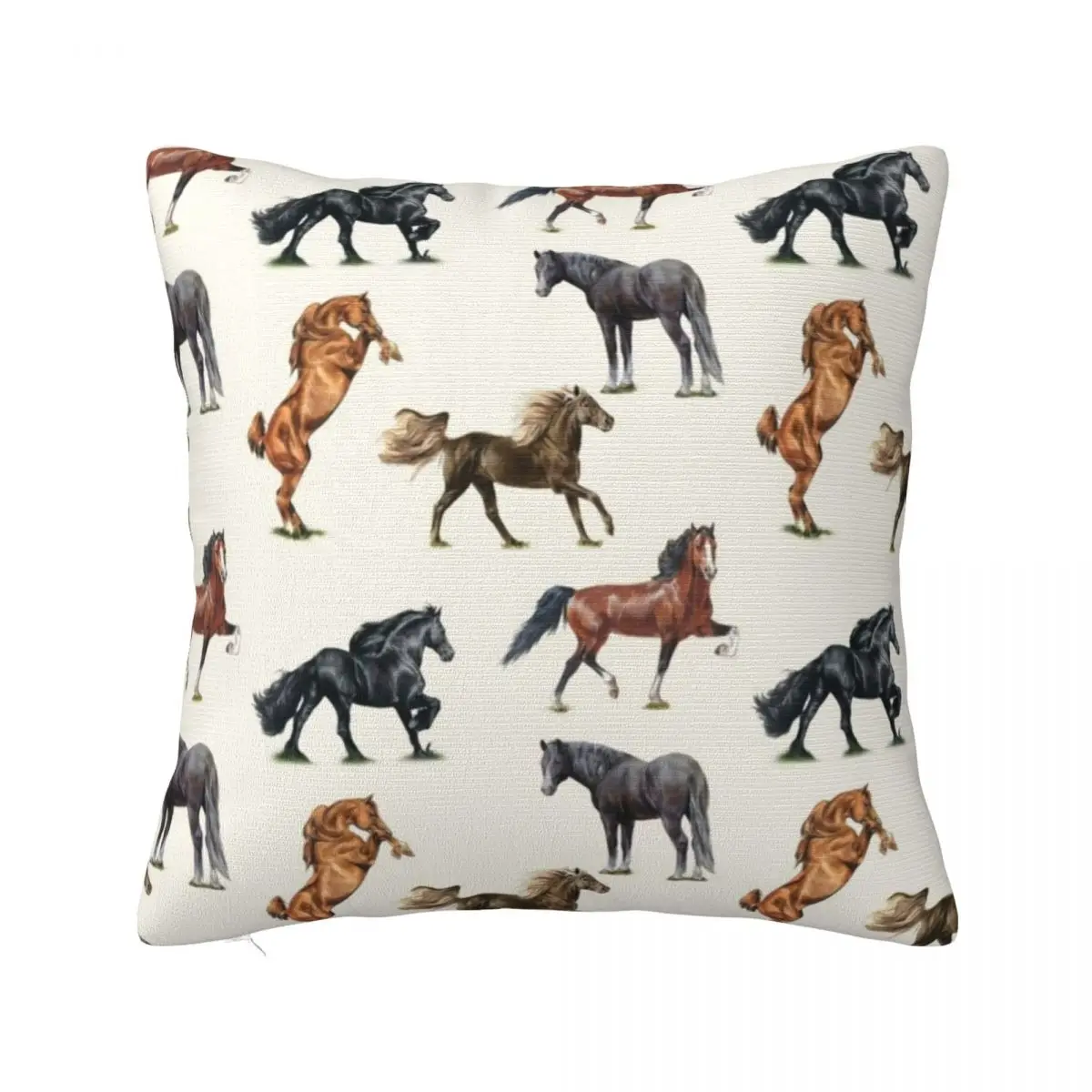 

Подушка с рисунком лошади, стильная подушка для кровати из полиэстера с рисунком лошадей, симпатичная Весенняя Наволочка на молнии