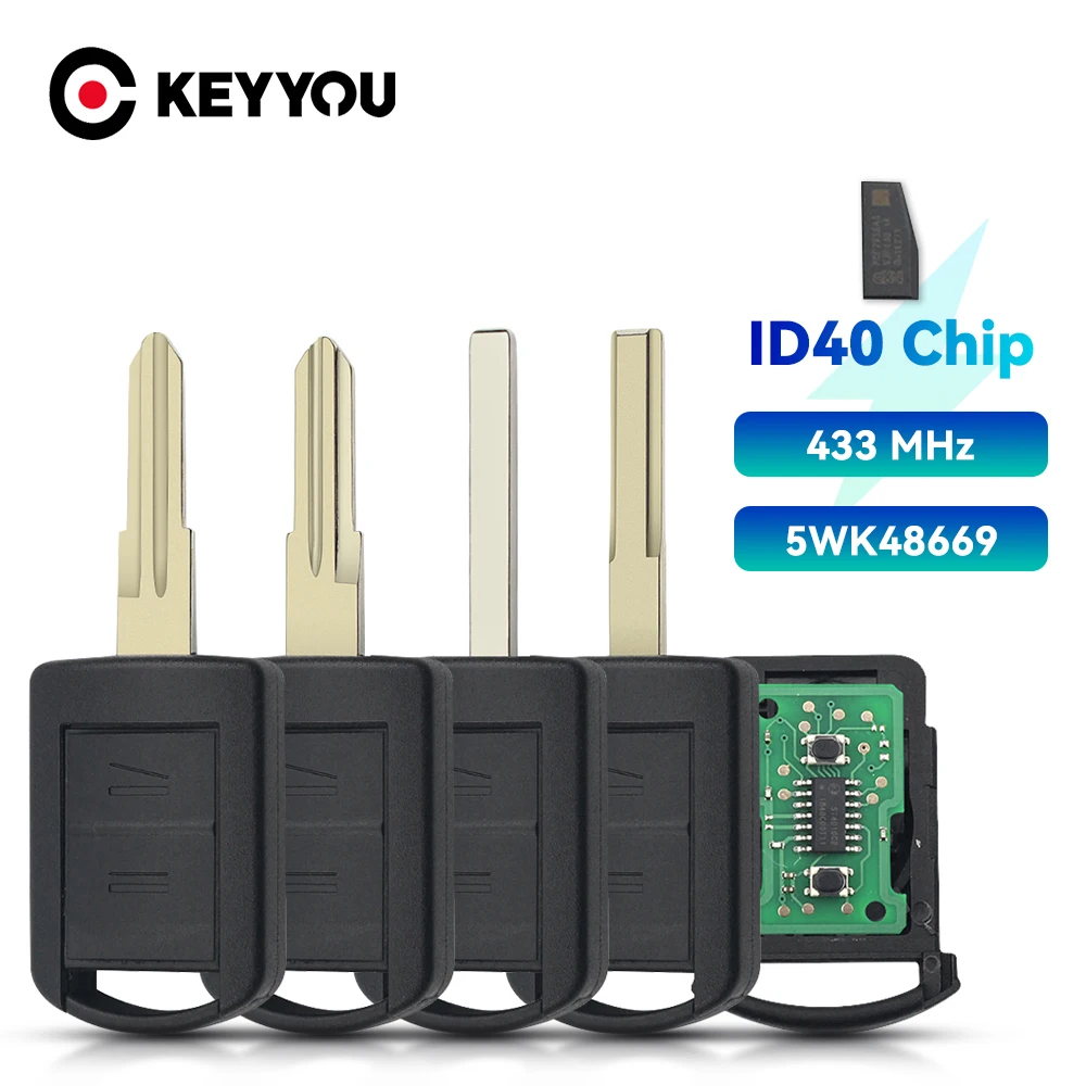 KEYYOU 2BT дистанционный ключ 5WK48668 ID40 чип для Opel марки AGILA MERIVA ASTRA CORSA C COMBO VAN TIGRA VECTRA ASK 433