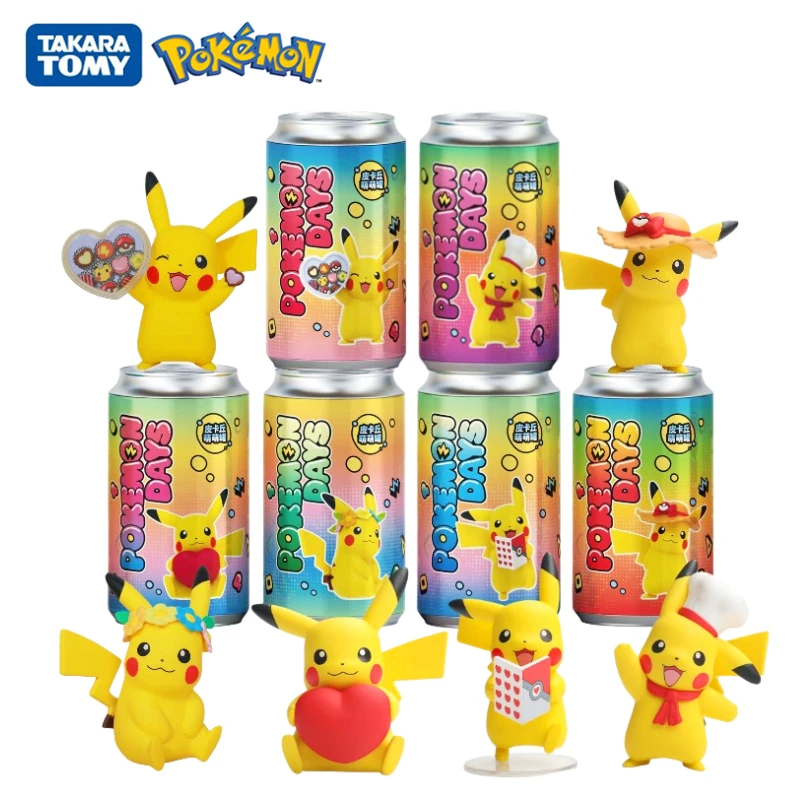 

Genuine Pokemon Toys Pikachu Figures Dolls With Cute Jar Model Ornaments Female Trend Pikachu Car Model Hand Office Boy Toy Gift