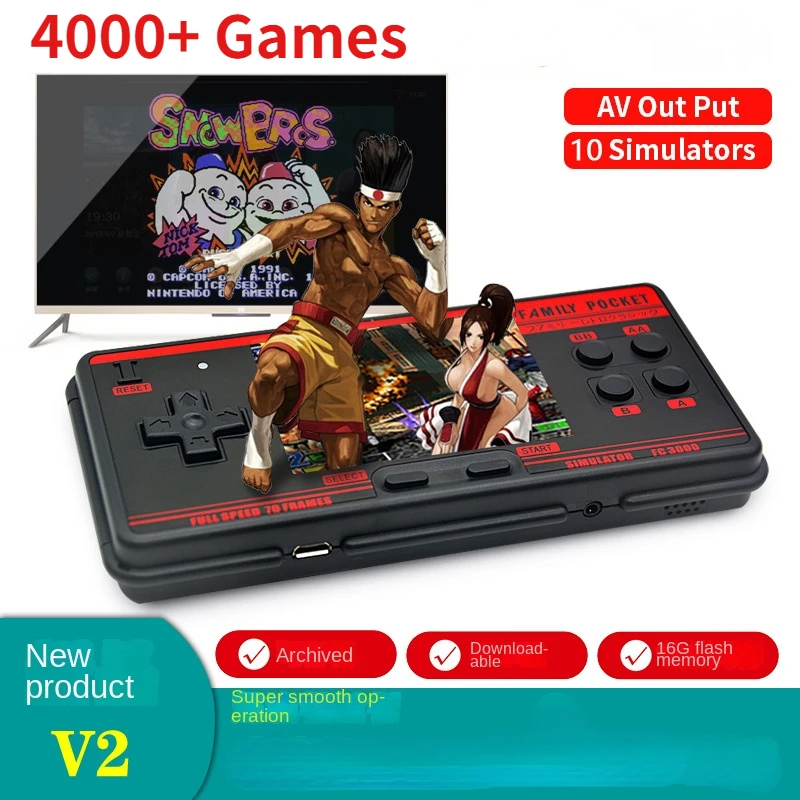 

FC3000 V2 Classic Retro Handheld Game Console 4000+ Games Video Game Player Support 10 Formats IPS Screen Portable