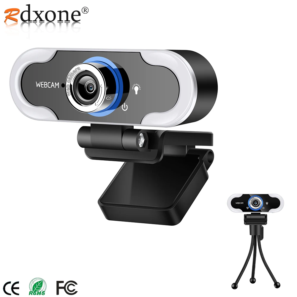 

2K 1080P Webcam USB Mini Computer PC WebCamera With Mic LED fill light for Live Broadcast Video Calling Conference Work
