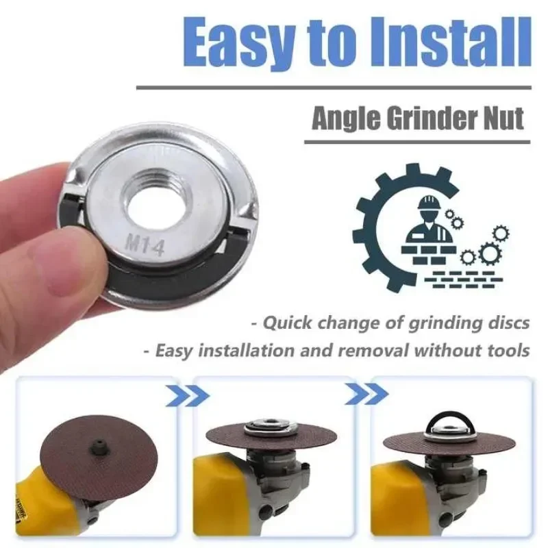 M14 M12 Угловая шлифовальная машина с резьбой Самоблокирующаяся пластина Нажимная