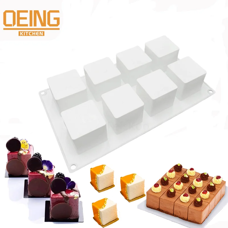 Large Cube Silicone Cake Mold for Chocolate Mousse Cheese Dessert Ice Cream Jelly Pudding Bread Bakeware Pan Decorating Tools