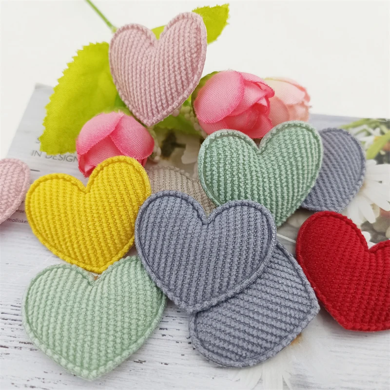 

30Pcs/Lot 35*30mm Patches Cloth Heart Appliques for Handmade DIY Hat Clothes Leggings Sewing Supplies Headwear Decor