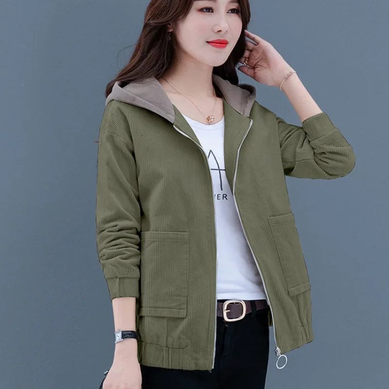Модная Вельветовая Женская Осенняя новая Корейская простая однотонная куртка