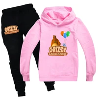 grizzy and the lemmings printed hoodie boys tops girls autumn clothes fashion kids sweatshirts long sleeved childrens clothing