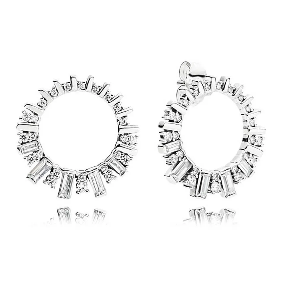 

Authentic 925 Sterling Silver Moments Glacial Beauty With Crystal Stud Earrings For Women Wedding Gift Fashion Jewelry