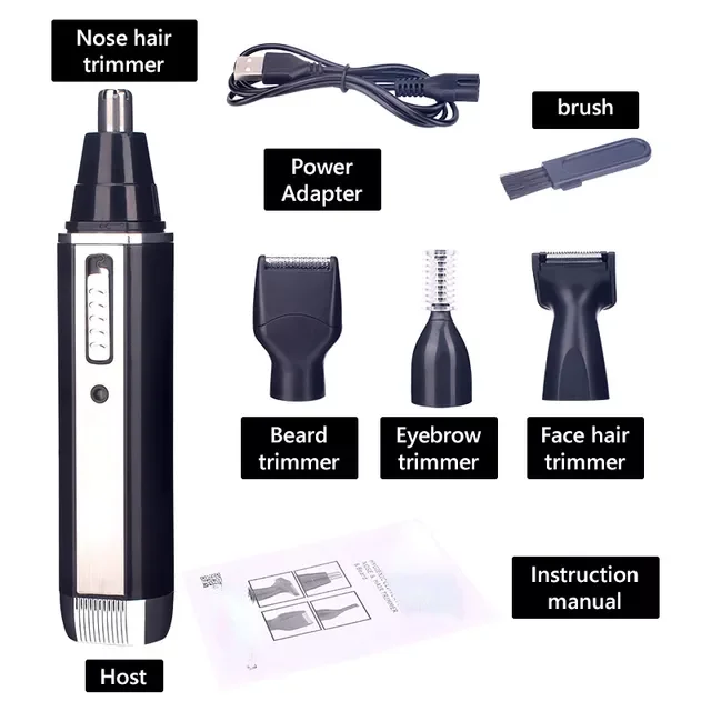 in in 1 Rechargeable Men  Nose Ear Hair Trimmer Painless Women Trimming Sideburns Eyebrows Beard Hair Clipper Cut Shaver son