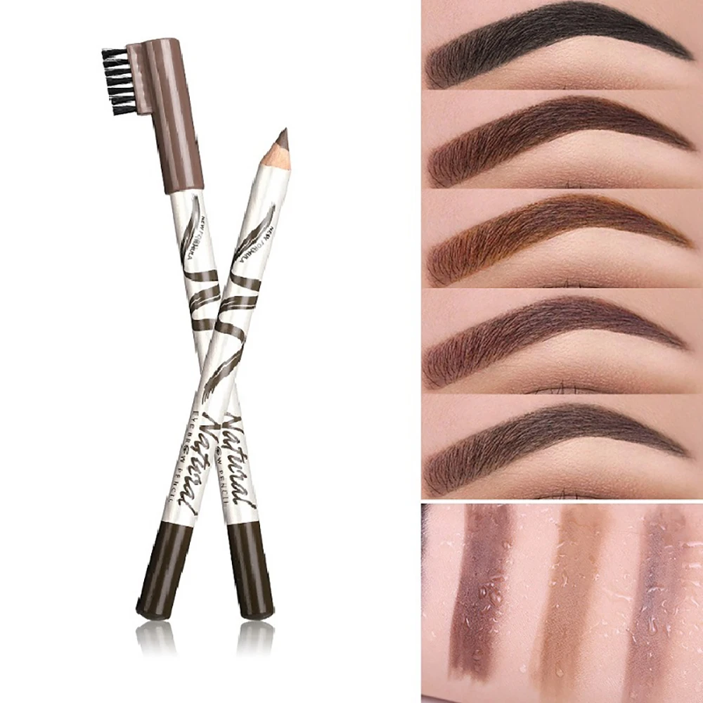 

Double-ended Wooden Pole Eyebrow Pencil Waterproof Not Smudge Makeup Eyebrow Pencil Cosmetics Toothbrush Head Makeup Pencil