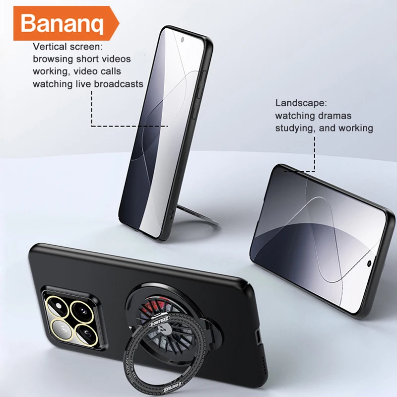 Bananq вращающийся на 360 ° гироскоп Магнитный чехол-кронштейн для Xiaomi 14 сверхпрочный