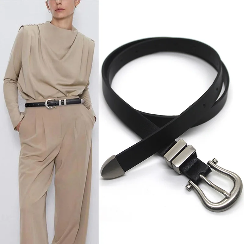 New PU Faux Leather Belt for Women Alloy Pin Buckle Waist Strap for Jeans Pants Female Designer Waistband