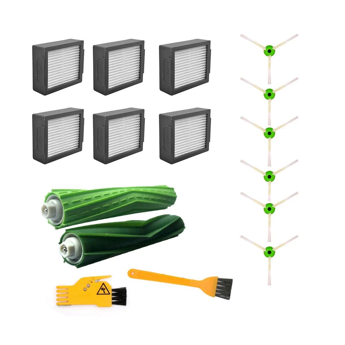 

6XHepa Filter+5XSide Brush+1 Pairx Roll Brush for I3 I7 E5 E6 Robot Vacuum Cleaner Replacement Spare Parts