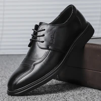 men dress shoes men leather shoes genuine leather round low cut non slip waterproof breathable men casual shoes