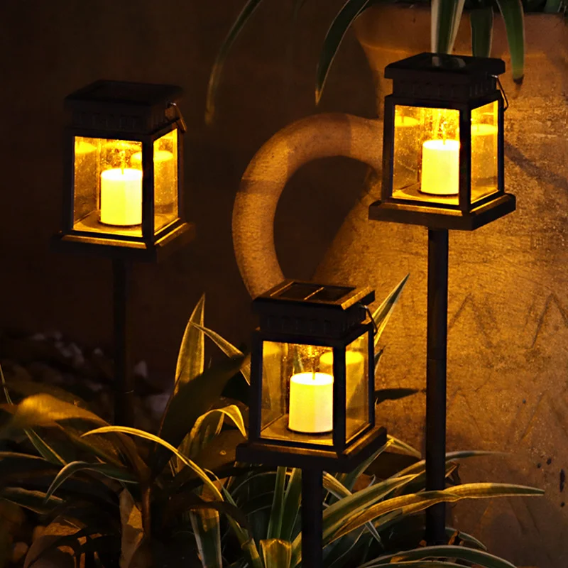 8 PCS Solar Palace Lantern Lawn Camping Decoration Landscape Garden Courtyard European-style LED Atmosphere Candle Star Lights