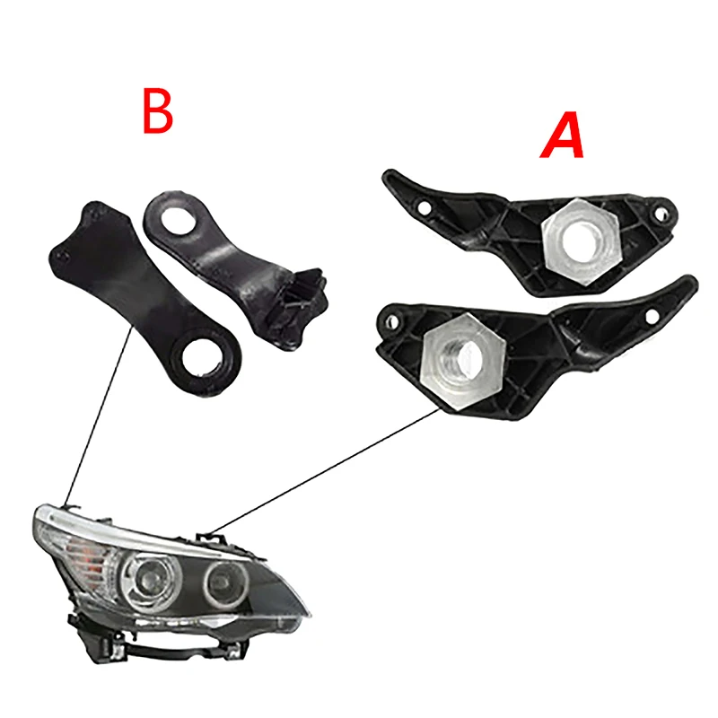 

Car Front Headlight Repair Kit Bracket Clips Car Headlamp Repair Fixed Clip Replacement Accessories for 5 Series E60 E61